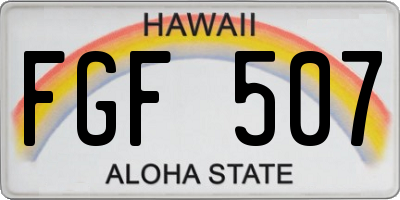 HI license plate FGF507