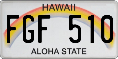 HI license plate FGF510