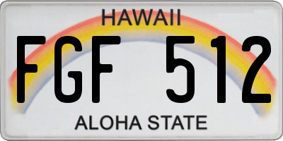 HI license plate FGF512