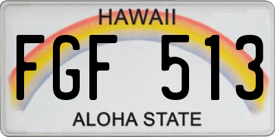 HI license plate FGF513