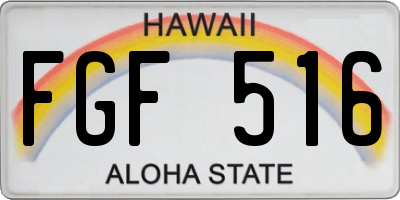 HI license plate FGF516