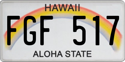 HI license plate FGF517