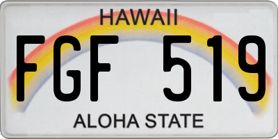 HI license plate FGF519