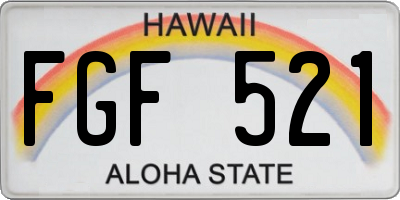 HI license plate FGF521