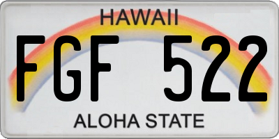 HI license plate FGF522