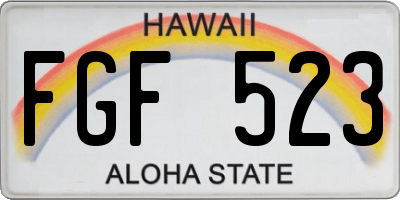 HI license plate FGF523