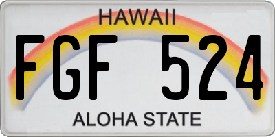 HI license plate FGF524