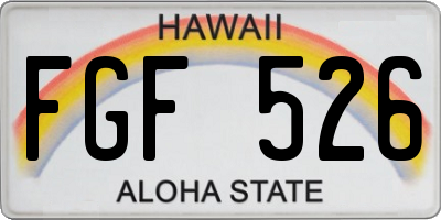 HI license plate FGF526