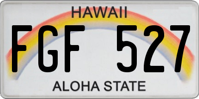 HI license plate FGF527