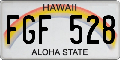 HI license plate FGF528