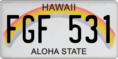 HI license plate FGF531