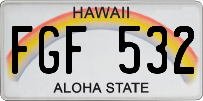 HI license plate FGF532
