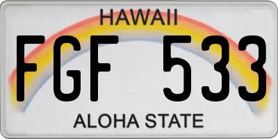 HI license plate FGF533