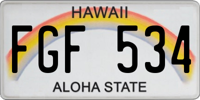 HI license plate FGF534