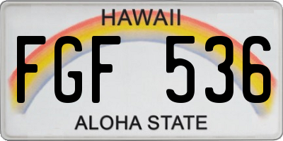 HI license plate FGF536