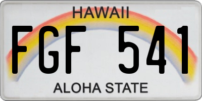 HI license plate FGF541