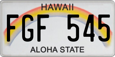 HI license plate FGF545