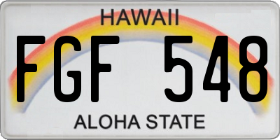 HI license plate FGF548