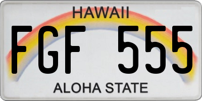HI license plate FGF555
