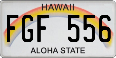 HI license plate FGF556