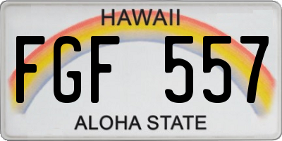 HI license plate FGF557