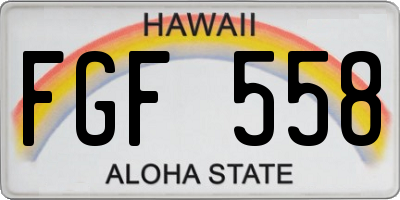 HI license plate FGF558
