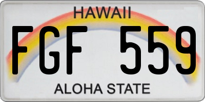 HI license plate FGF559