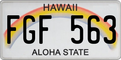 HI license plate FGF563