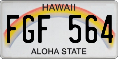 HI license plate FGF564
