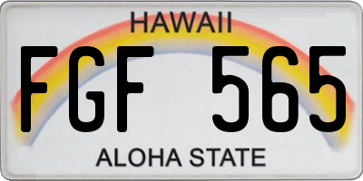 HI license plate FGF565
