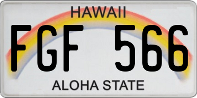 HI license plate FGF566