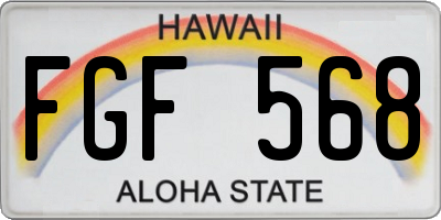HI license plate FGF568