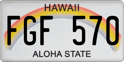 HI license plate FGF570
