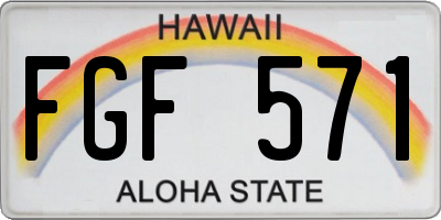 HI license plate FGF571
