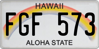 HI license plate FGF573