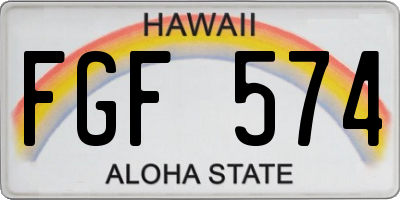 HI license plate FGF574