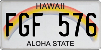 HI license plate FGF576