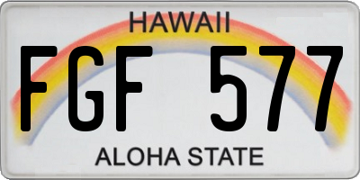 HI license plate FGF577