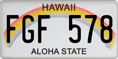 HI license plate FGF578