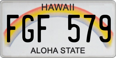 HI license plate FGF579
