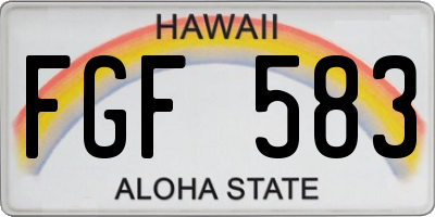 HI license plate FGF583