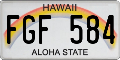 HI license plate FGF584