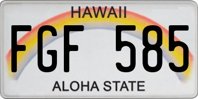 HI license plate FGF585