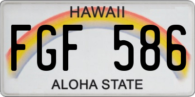 HI license plate FGF586