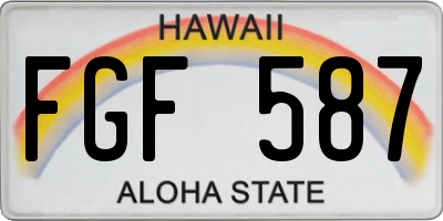 HI license plate FGF587