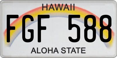 HI license plate FGF588