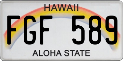 HI license plate FGF589