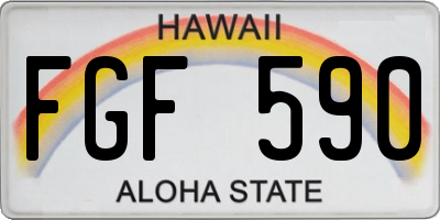 HI license plate FGF590