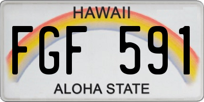 HI license plate FGF591