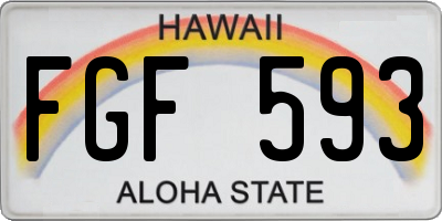 HI license plate FGF593